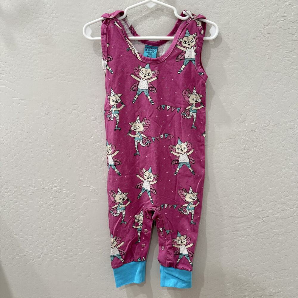 Raspberry Republic Pink Fairy Cats Dungarees Romper